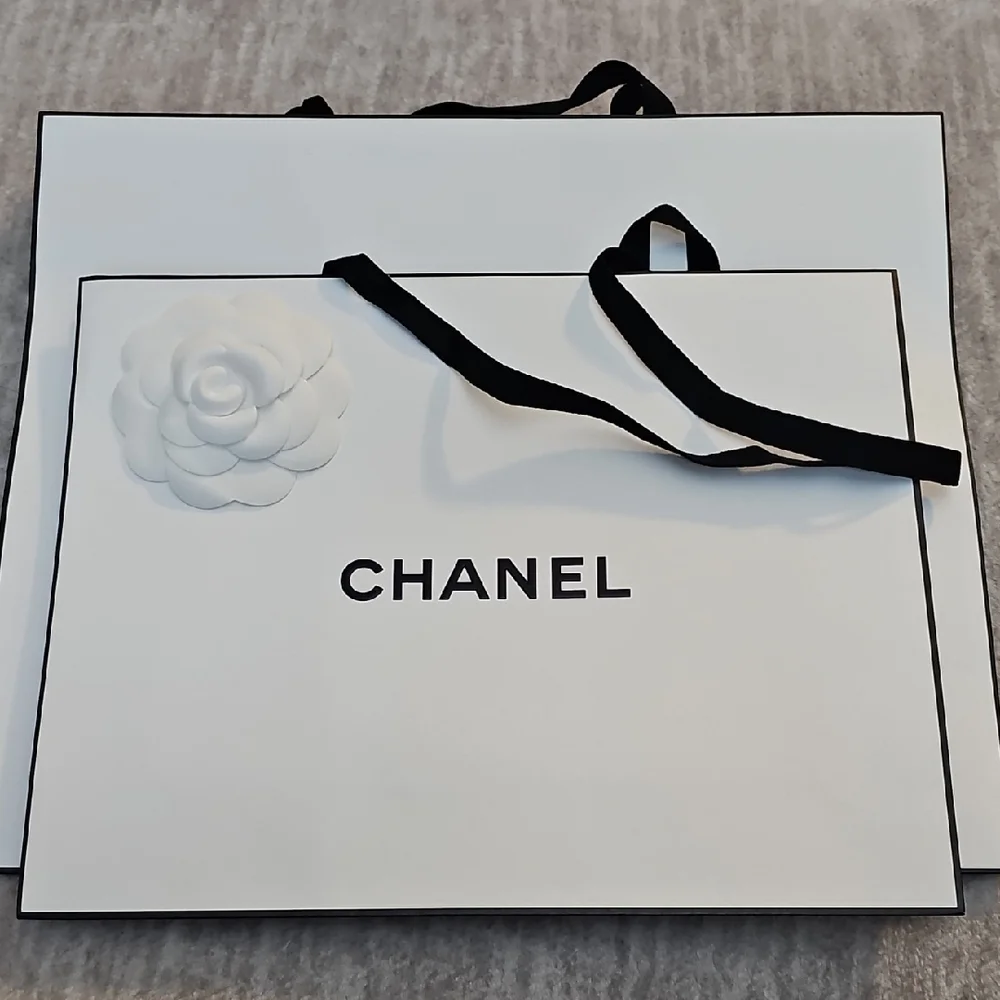 Chanel White Bag with Black Accents